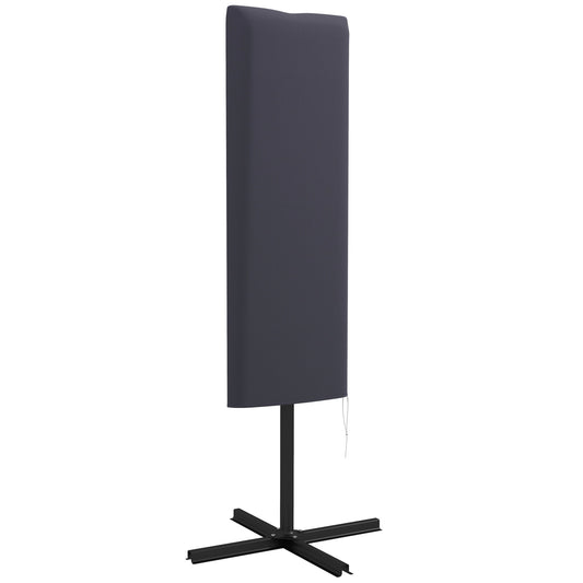 Outdoor Cantilever Umbrella Cover Parasol with Rod, Zipper, Dark Grey