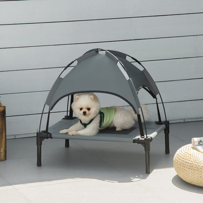 Outdoor Dog Bed with Removable Canopy, Portable Raised Dog Bed for Camping, Garden & Beach