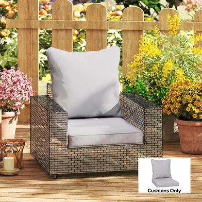 Seat and Back Padded Cushion Set, CUSHION ONLY - Light Grey