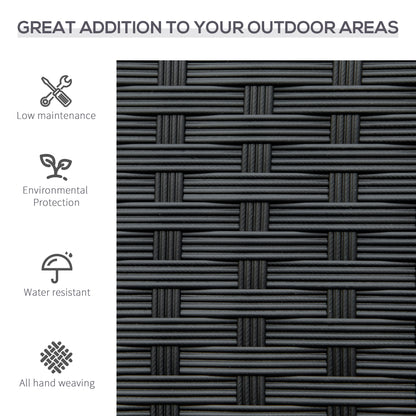 2 Seater Poly Rattan Garden Bench, All Weather Wicker Garden Loveseat, Outdoor Seating Bench with 240 Load Capacity