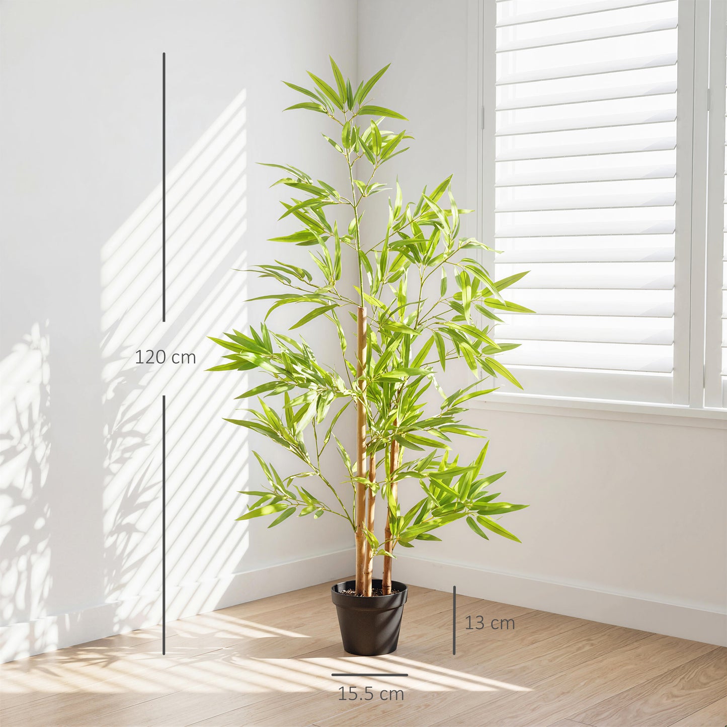 Artificial Ficus Tree, with Weighted Plant Pot - Green
