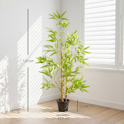 Artificial Ficus Tree, with Weighted Plant Pot - Green