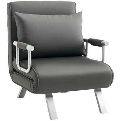 4-in-1 Faux Suede Chair Bed - Grey