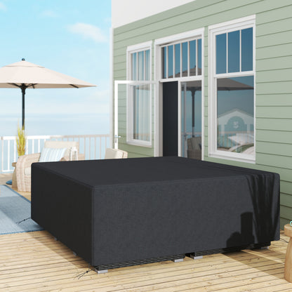 600D Oxford Outdoor Garden Furniture Sofa Set Cover, Waterproof Anti-UV Rattan Sun Lounger Protection Protector Cover