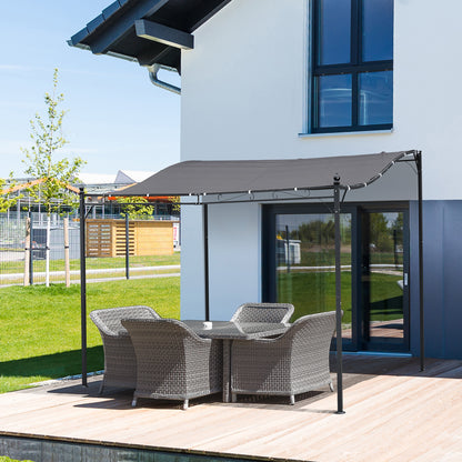 3x3m Metal Pergola with Canopy Garden Awning for Garden Parties, Grey