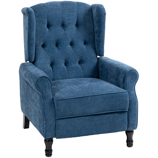 150° Reclining Vintage Armchair, with footrest, Royal Blue