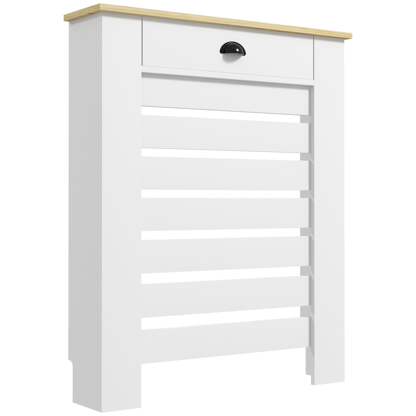 95.5H x 78Wcm Radiator Cover, with Drawer - White