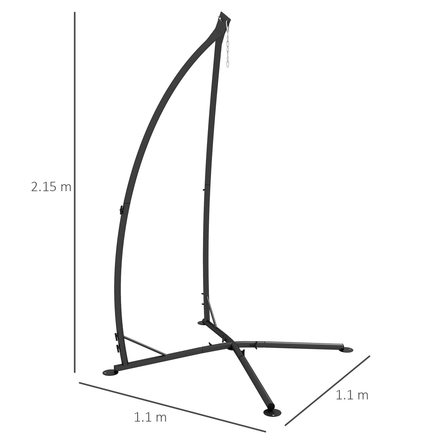 Hammock Chair Stand, Hanging Heavy Duty Metal Frame Hammock Stand with Chain, for Hanging Hammock Air Porch Swing Chair