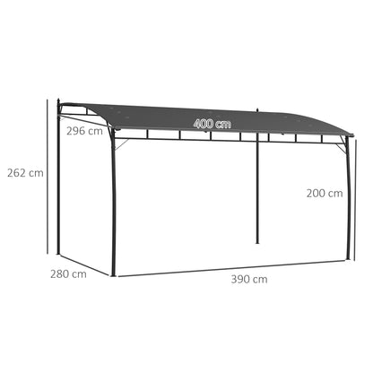 3 x 4m Metal Frame Pergola - Grey