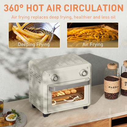 10L Air Fryer Oven, Mini Oven, Oil Free Cooking, Grill, Roast, Bake, with Adjustable Temperature, Timer, Dishwasher Safe