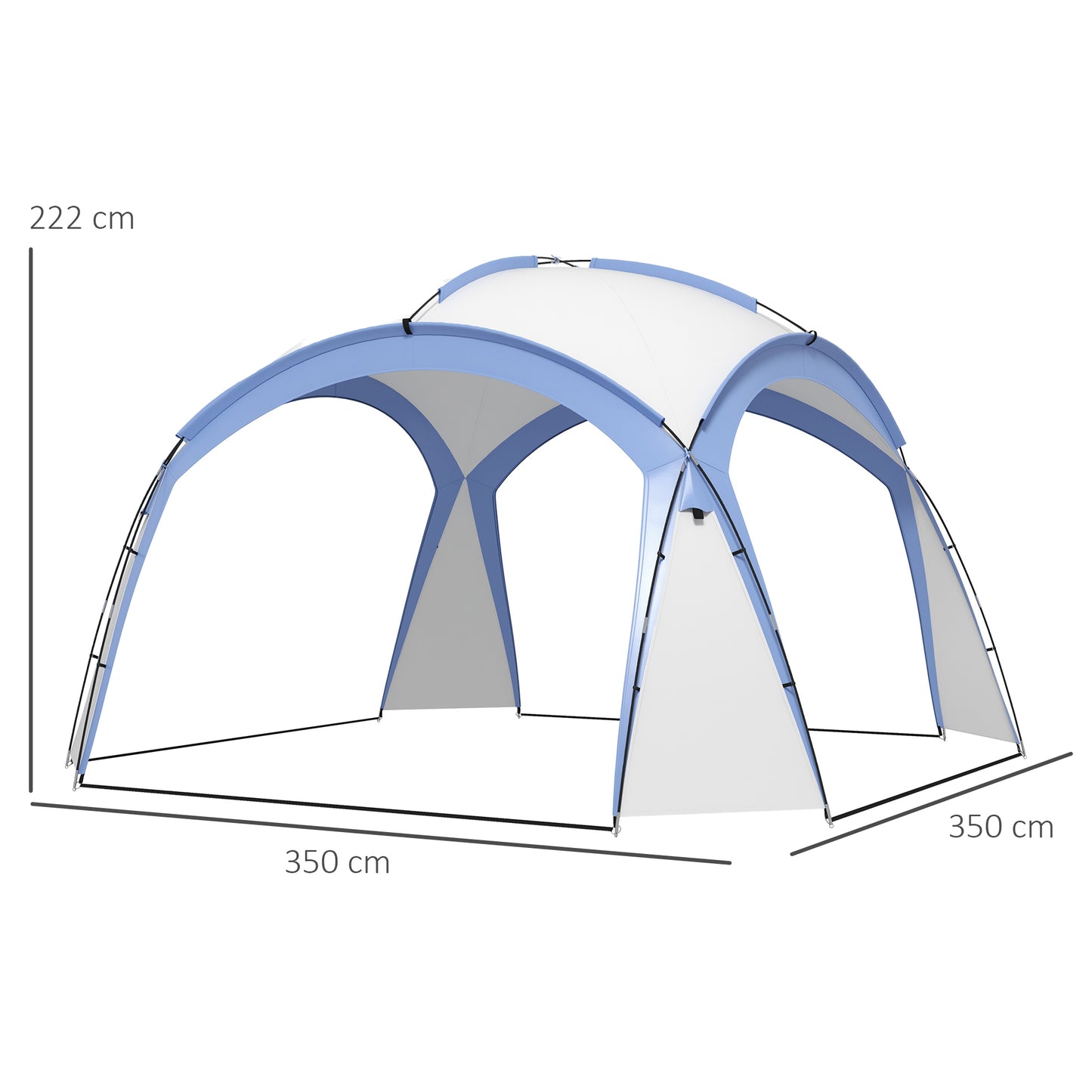 3.5 x 3.5M Camping Gazebo, Outdoor Event Shelter Dome Tent Garden Sun Shelter Patio Spire Arc Pavilion Camp Sun Shade Tent fo
