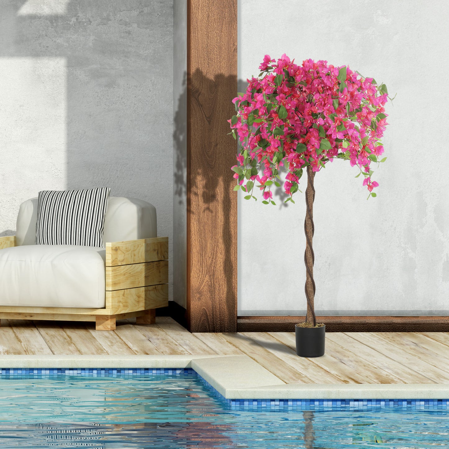 Artificial Plants Murraya, 120 cm Artificial Blossom, Fake Plants in Pot