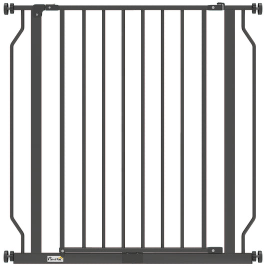 Extra Wide Dog Gate, with Door Pressure, for Doorways, Hallways, Staircases - Black