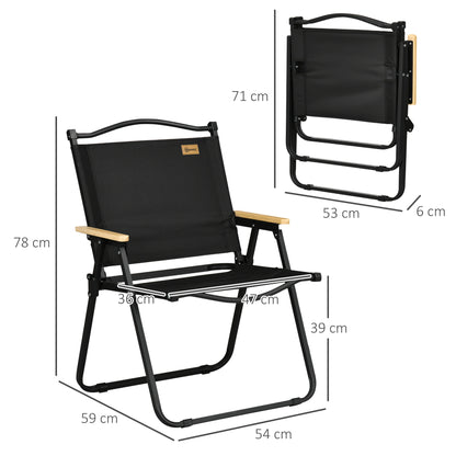 Camping Chair for Adults, Lightweight Folding Chair, Portable Chair for Camping, Fishing, Beach and Outdoor Travel, Black