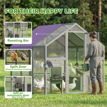 Large Walk In Chicken Run with Waterproof & Anti-UV Cover, for 6-8 Chickens, for Garden, Farm, 5.5' x 6' x 6'