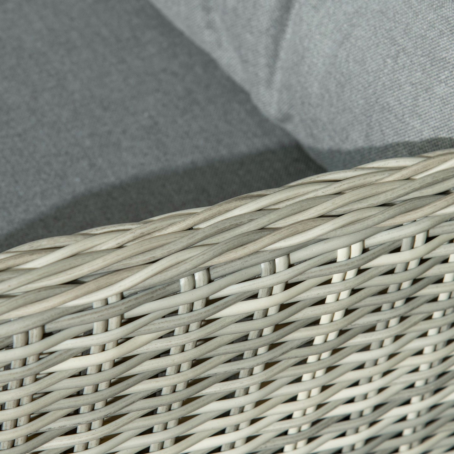 5 Pieces Rattan Bistro Set with Adjustable Back, Reclining Wicker Balcony Furniture with Cushions
