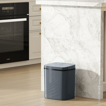 15L Sensor Bin, Automatic Touchless Kitchen Bin, Easy Clean, Battery Operated for Home Office, Bedroom, Bathroom, Grey