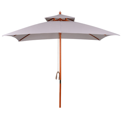 3 m Square Garden Parasol - Grey