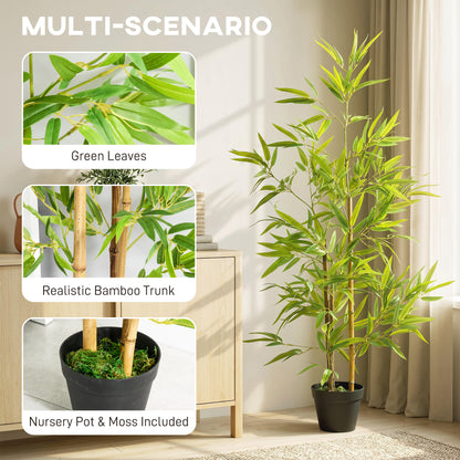 Artificial Ficus Tree, with Weighted Plant Pot - Green
