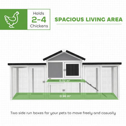 Large Chicken Coop, Wooden Outdoor Chicken Cage Poultry Hen House with Nesting Box