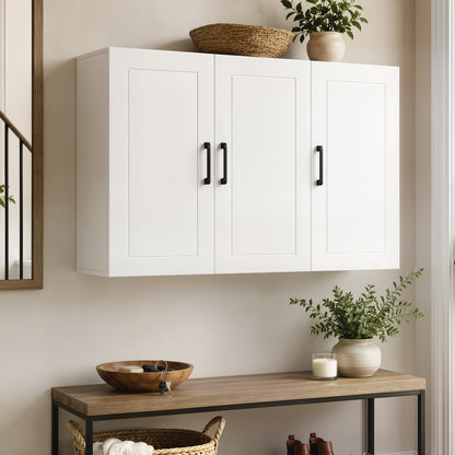 Bathroom Wall Cabinet, Wall Mounted Bathroom Cabinet, Over the Toilet Space Saver with Adjustable Shelves, White