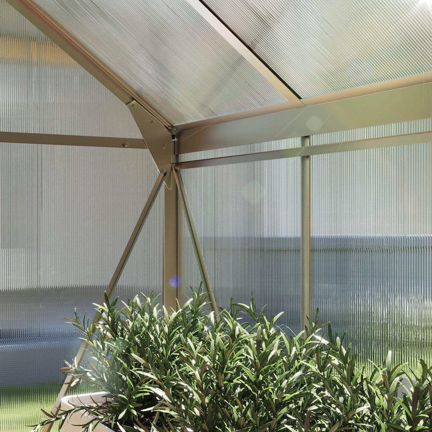 6 x 6ft Polycarbonate Greenhouse - Clear
