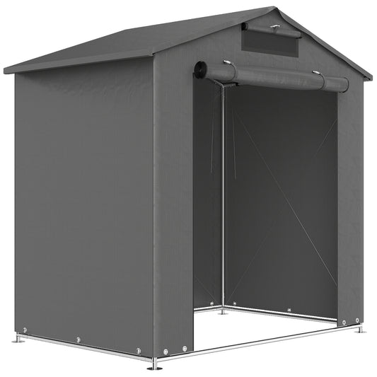 6 x 4 ft Outdoor Garden Storage Shed, Waterproof Bike Tent with Vent and Roll-Up Zipper Door