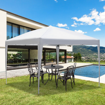 3 x 3M Garden Pop Up Gazebo Height Adjustable Marquee Party Tent Wedding Canopy with Carrying Bag, White