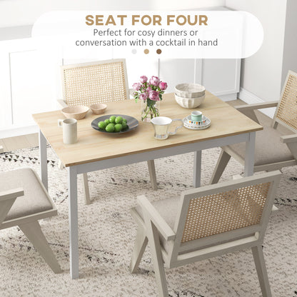 Four-Seater Farmhouse-Style Wooden Table