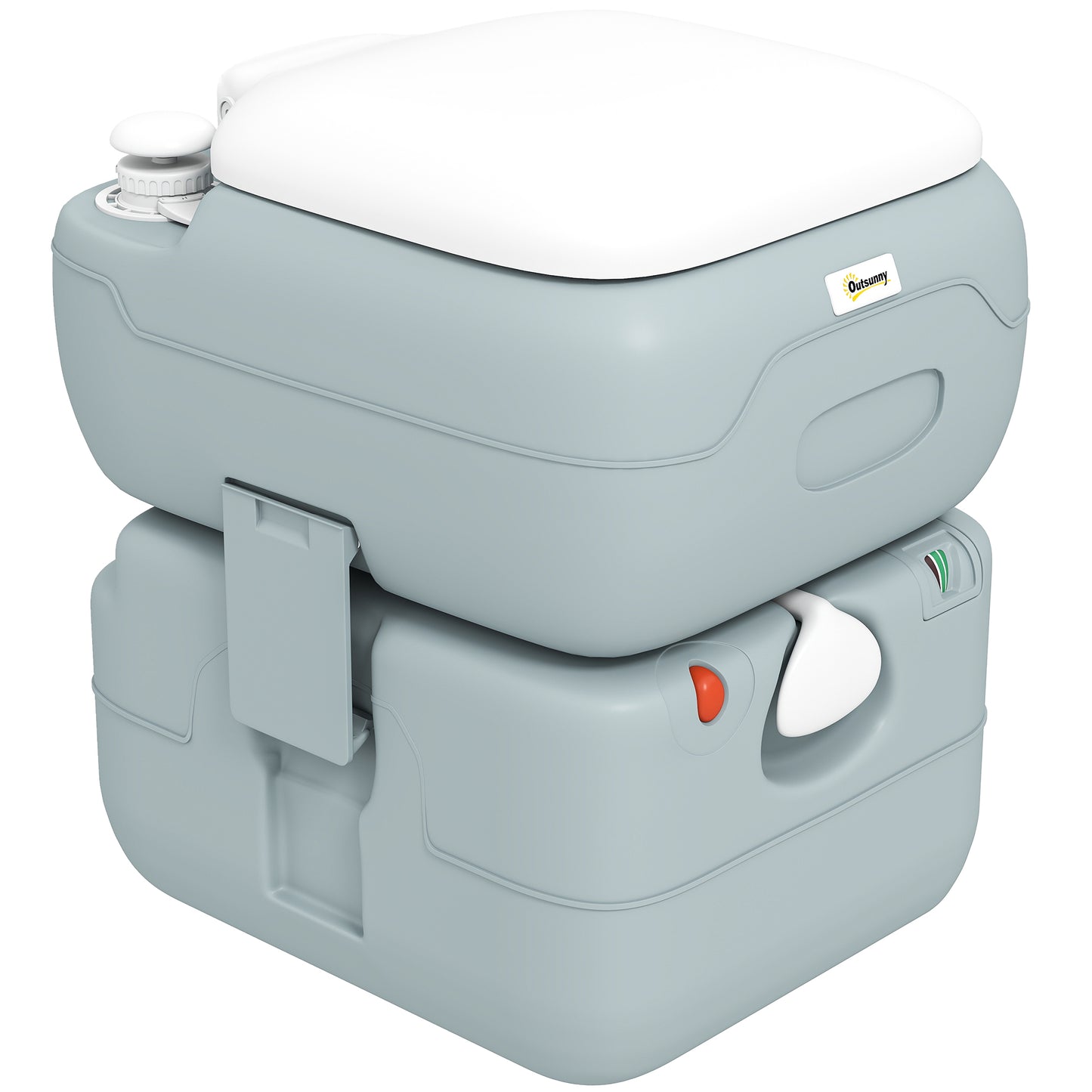Portable Toilet for Adults, 22L Camping Toilet with Seat, Lid and Anti-Leak Handle Pump, Outdoor Travel Toilet