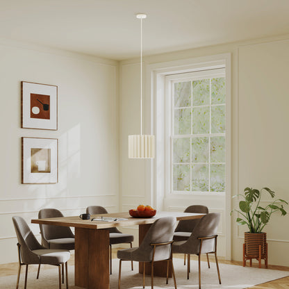 Linen Pendant Light, Bedside Ceiling Lamps with E27 Bulb, Modern Hanging Lights for Living Room, Bedroom, Kitchen, Hallway