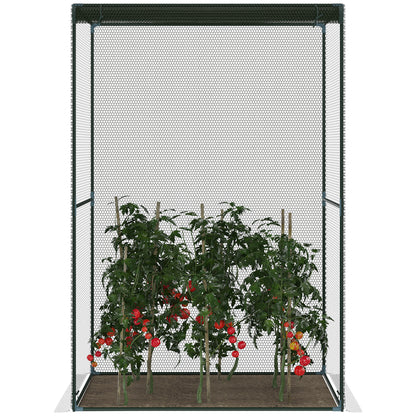120 x 120cm Compact Plant Cage, with Netting - Green