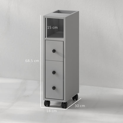 Slimline Bathroom Storage Cabinet - Grey