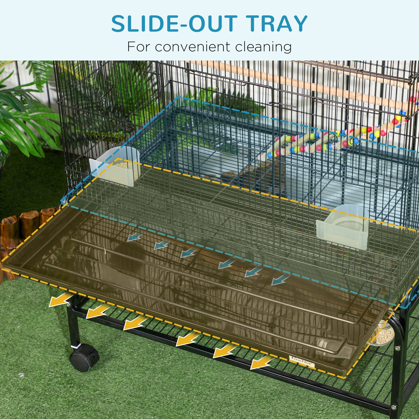 Large Bird Cage Budgie Cage with Stand, Toys, Wheels, Accessories, Storage Shelf for Canaries, Finches, Lovebirds