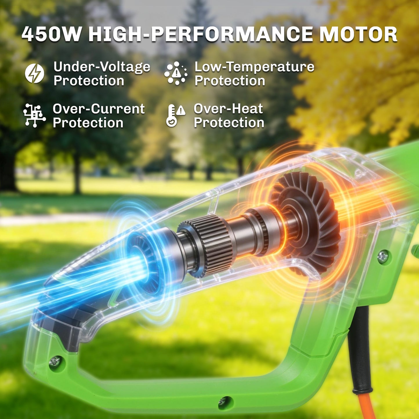 2.6m Corded Extendable Hedge Trimmer with 90° Adjustable Head, 450W Telescopic Electric Hedge Cutter Long Reach