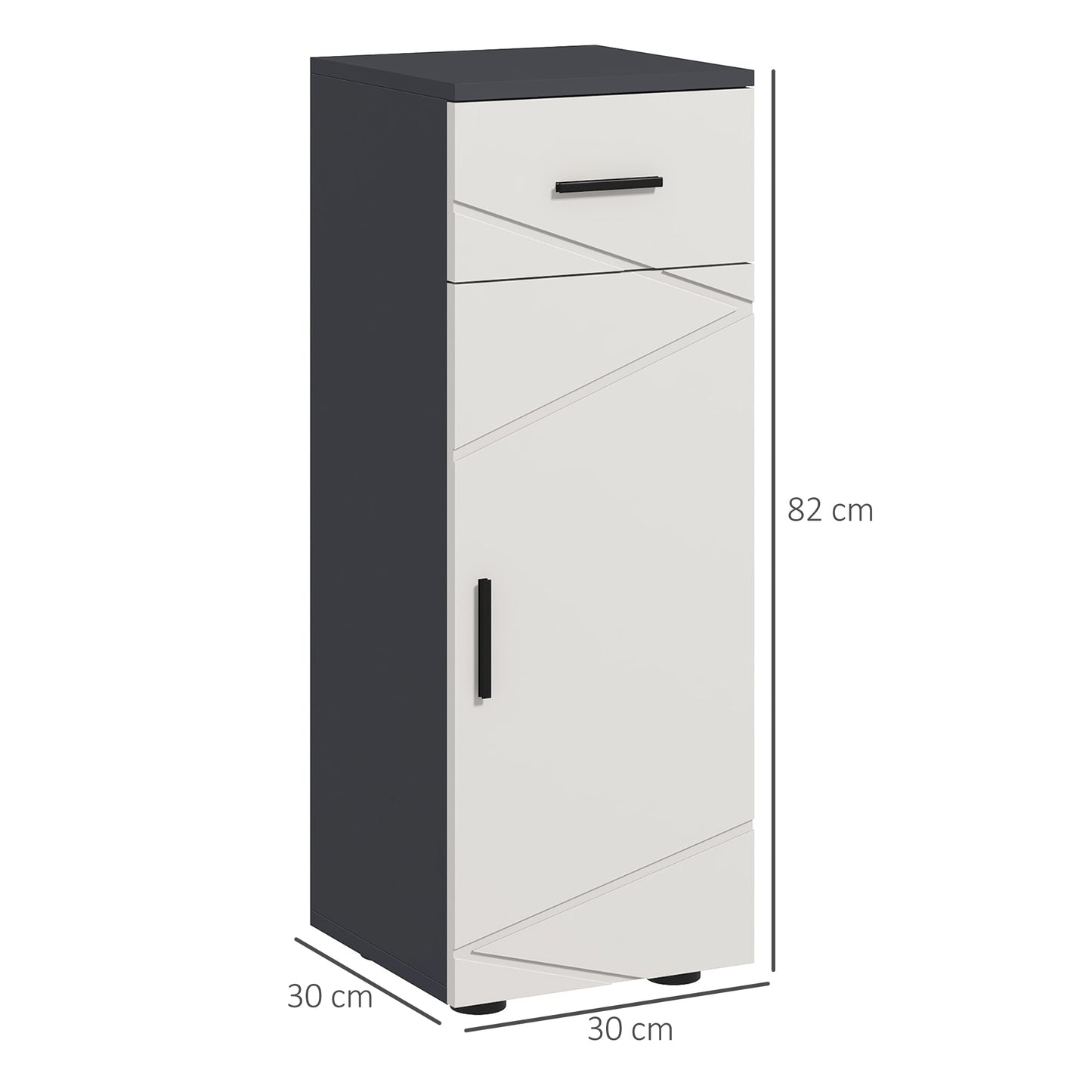 Slim Bathroom Cabinet, Narrow Bathroom Storage Cabinet with Drawer, Door Cupboard, Adjustable Shelf and Soft Close Mechanism