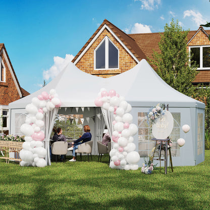 6.8 x 5m Octagonal Marquee Gazebo - White