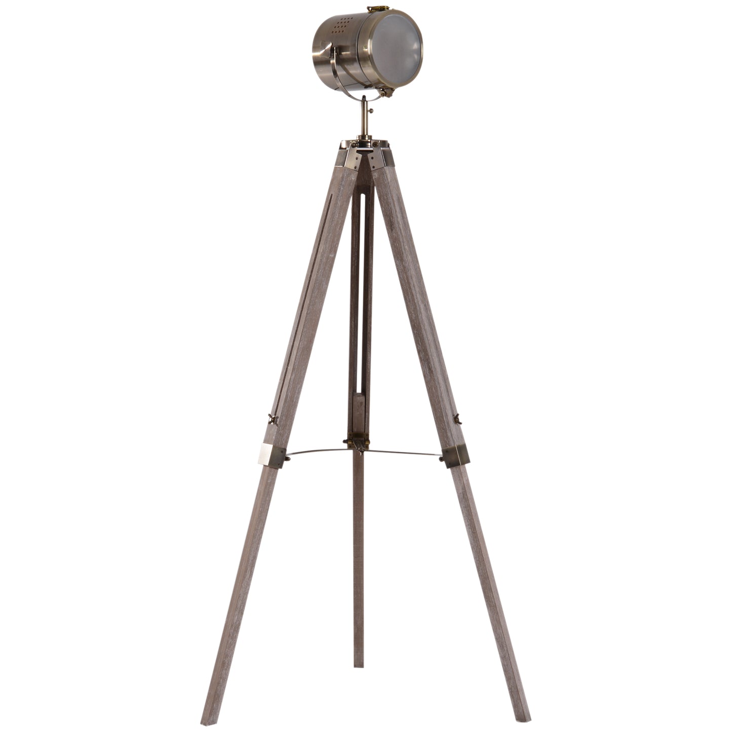 Industrial Tripod Floor Lamp – Grey & Bronze