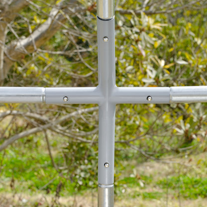 Walk In Chicken Run Galvanised Chicken Coop Hen Poultry House Cage Water-Resist Cover, Silver