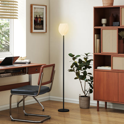 Flower Floor Lamp for Living Room, 3D Printed Modern Standing Lamp with Rose Shade & Foot Switch