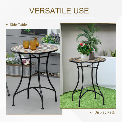 Φ60cm Mosaic Outdoor Patio Table - Grey
