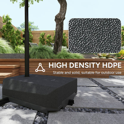 Parasol Base Plastic Umbrella Stand for Cantilever Parasol with Wheels, Heavy Duty Umbrella Stand, Water/Sand Filled
