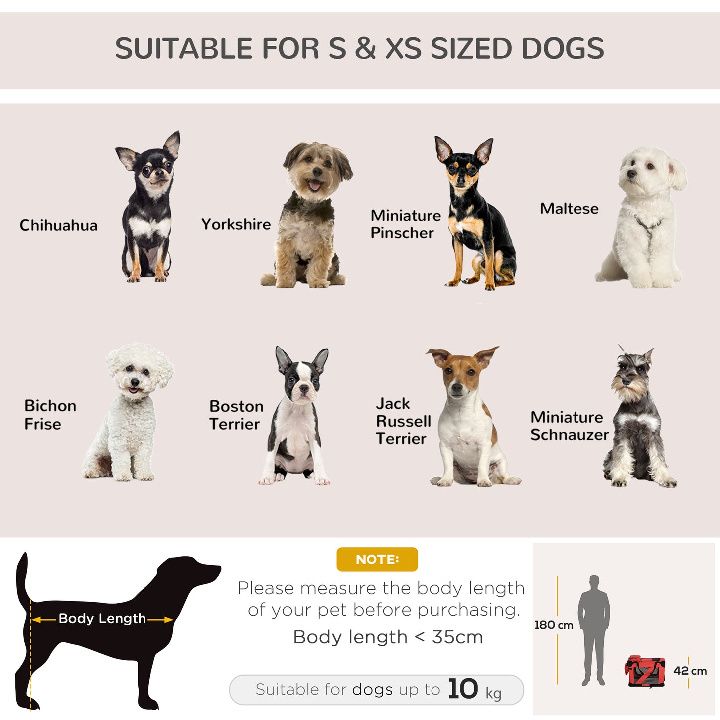 Foldable Pet Carrier for Small and Miniature Dogs, Portable Cat Carrier Soft Side Pet Travel Crate with Removable Mat