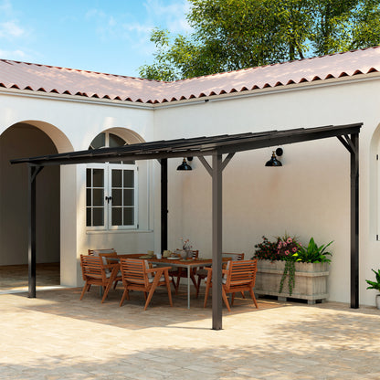 3 x 4.3 m Lean to Pergola with UPF 50+ Waterproof Polycarbonate Roof