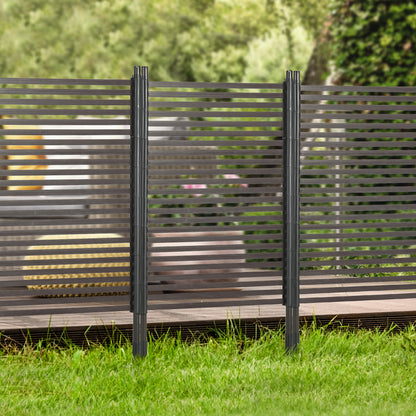Garden Fence with 2 Standing Ways for Hard & Soft Ground, Decorative Outdoor Divider, Animal Barrier Fence, Brown