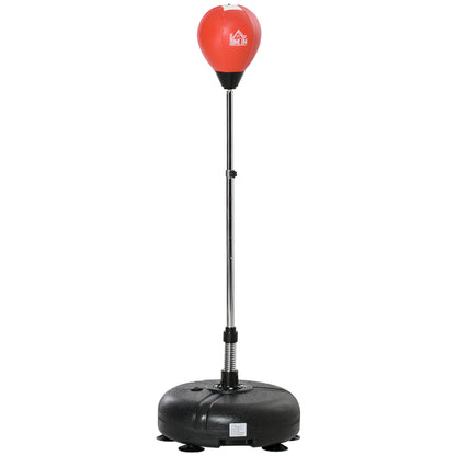 Punching Bag with Stand, 133-151cm Adjustable Height, for Teens, Red/Black