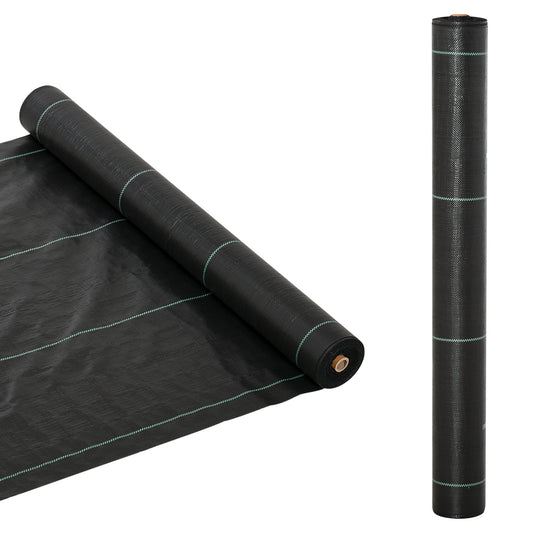 1m x 50m Weed Control Membrane, Heavy Duty Weed Control Barrier Fabric, 100gsm Ground Cover for Patios, Garden