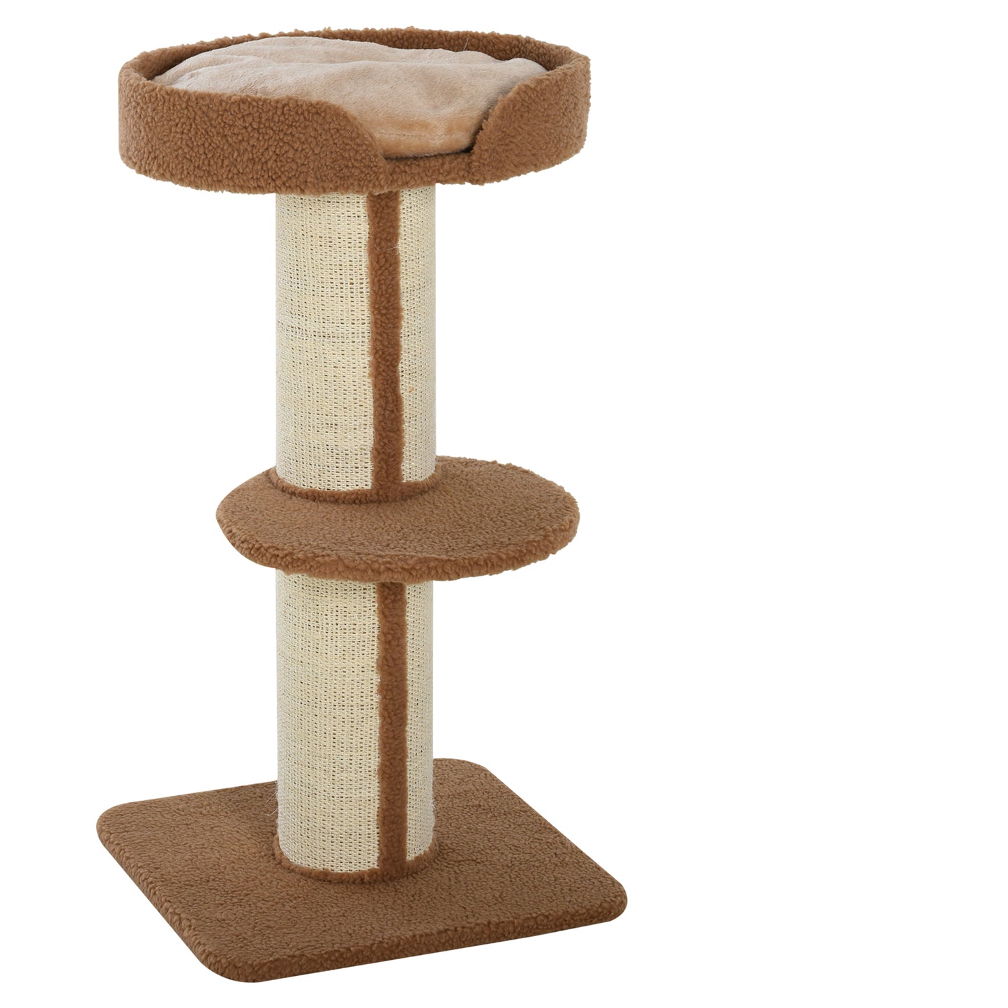 91cm Cat Tree, Cat Tower with Scratching Post, Bed, Perch, Removable Cushion for Indoor Kittens, Brown