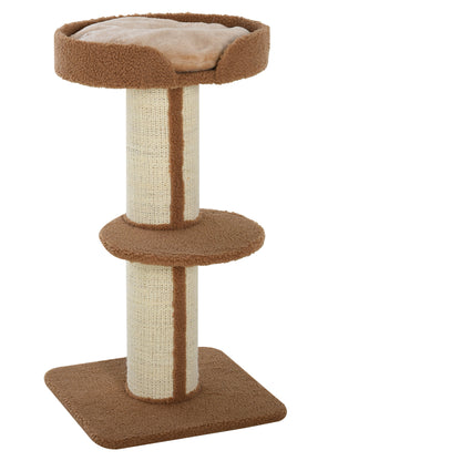 91cm Cat Tree, Cat Tower with Scratching Post, Bed, Perch, Removable Cushion for Indoor Kittens, Brown