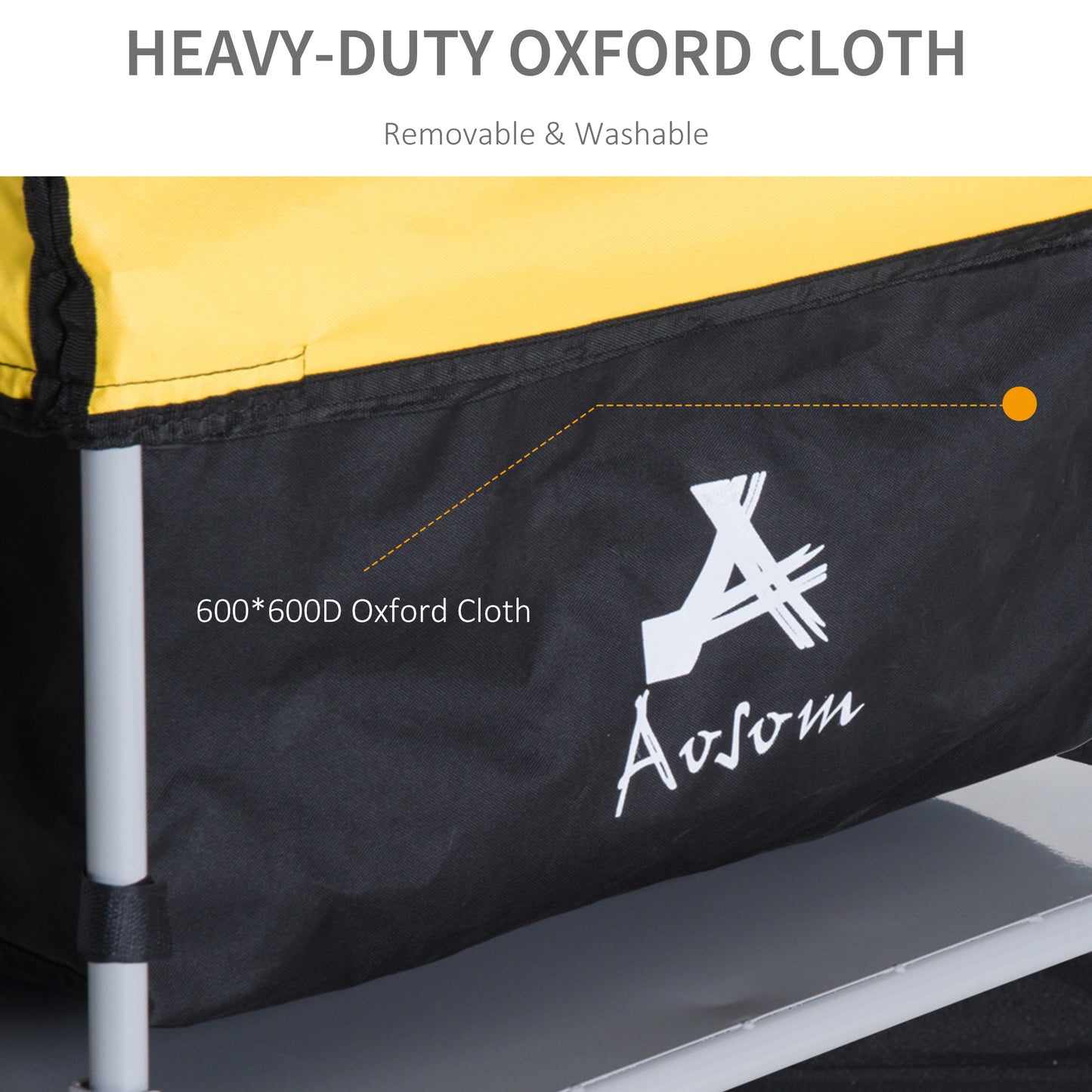 Two-Wheel Bicycle Large Cargo Wagon Trailer Oxford Fabric, Folding Storage, & Removable Cover, Yellow